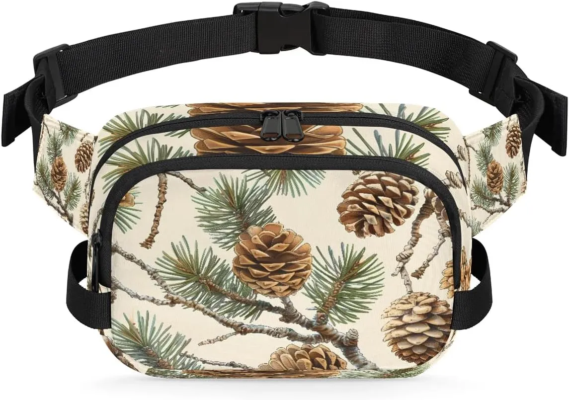 Pinecone Crossbody Bags for Women Trendy Waterproof Fanny Pack with Adjustable Strap Fanny Pack for Travel Shopping Running and Daily Use