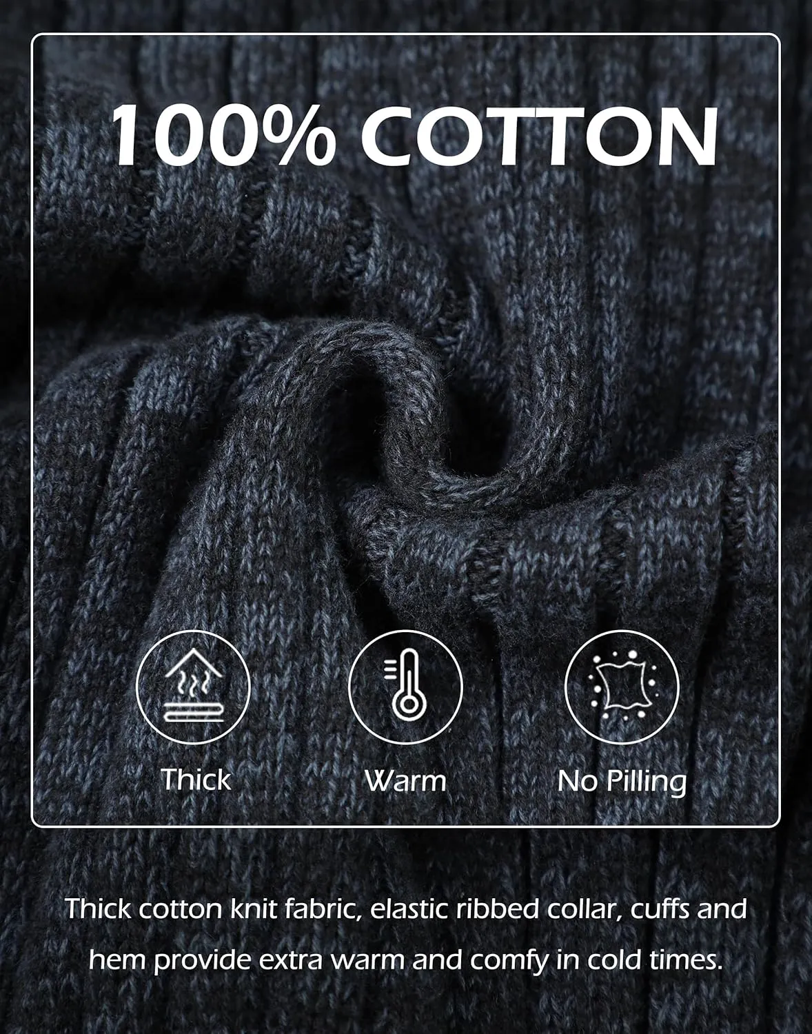 Pioneer Camp Men's Cable Knit Pullover Sweater Casual Long Sleeve Stand Collar Snap Button Knitted Sweaters Fall Winter
