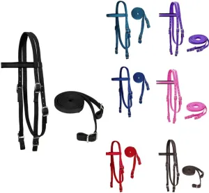 Plain Double Layer Nylon Headstall with Reins