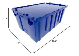 Plastic Modern Lidded Home Storage Bins - 6 Pack Heavy Duty 8.5 Gallon Size - 21.5 Inch L x 15 Inch W x 9 Inch H