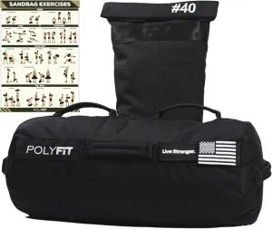 Polyfit Sandbag Pro - Workout Sandbag with Triple Closure Filler Bag and Reinforced Nylon Webbing - Sand Not Included - Multiple Colors & Sizes