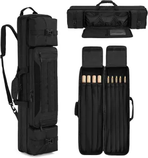 Pool Cue Case 4x5 Holds 4 Butts and 5 Shafts, Billiard Cue Stick Carrying Case with Shoulder Strap, Backpack Style Pool Stick Bag with Accessory Pockets & Handle