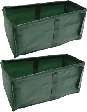 POPETPOP 2pcs Rectangular Fabric Vegetable Growth Bags Planting Containers with Six Support Breathable Nursery Pouches for Use