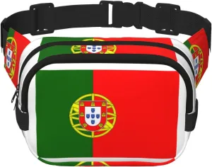 Portuguese flag print Large Fanny Packs for Women Cute Cross Body Waist Bag Fashionable Fanny Pack