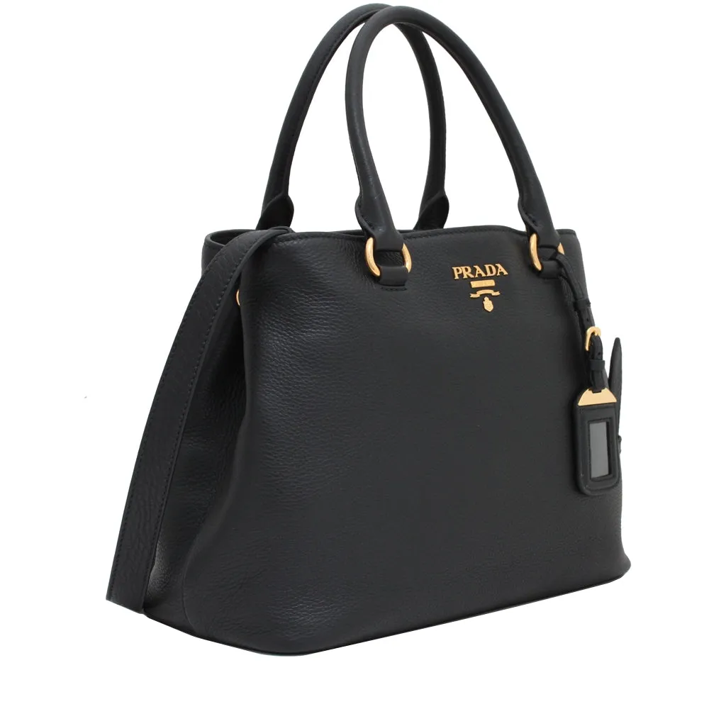 Prada 1BA058 Vitello Phenix Leather Convertible Bag- Cammeo