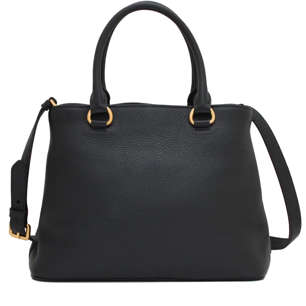 Prada 1BA058 Vitello Phenix Leather Convertible Bag- Cammeo