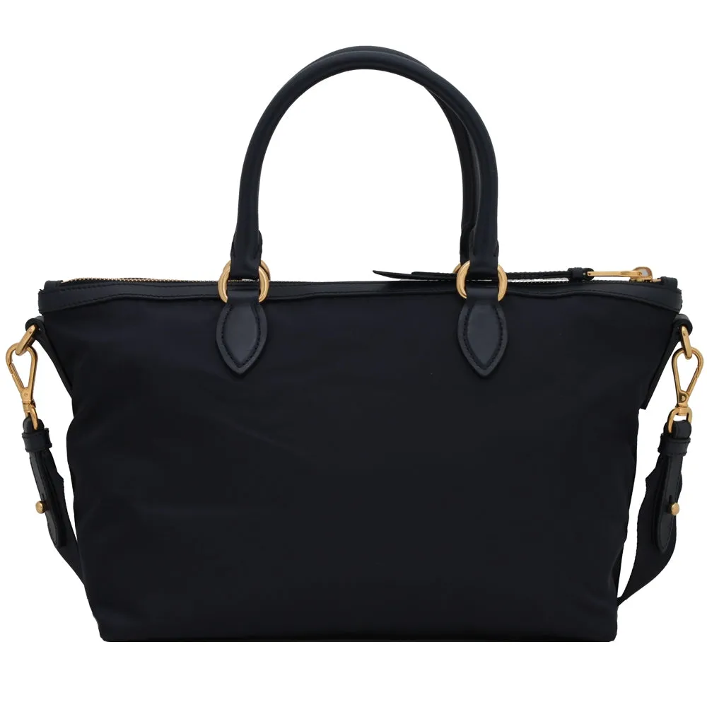 Prada 1BA104 Tessuto Nylon Convertible Tote Bag- Blue