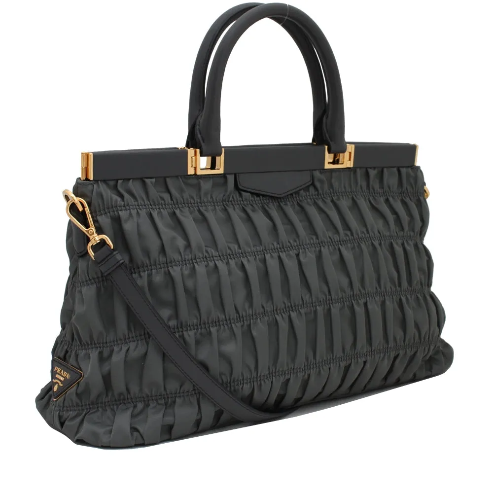 Prada B2803Z Tessuto Nylon Gaufre Convertible Bag- Blue