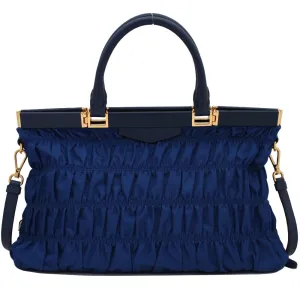 Prada B2803Z Tessuto Nylon Gaufre Convertible Bag- Blue
