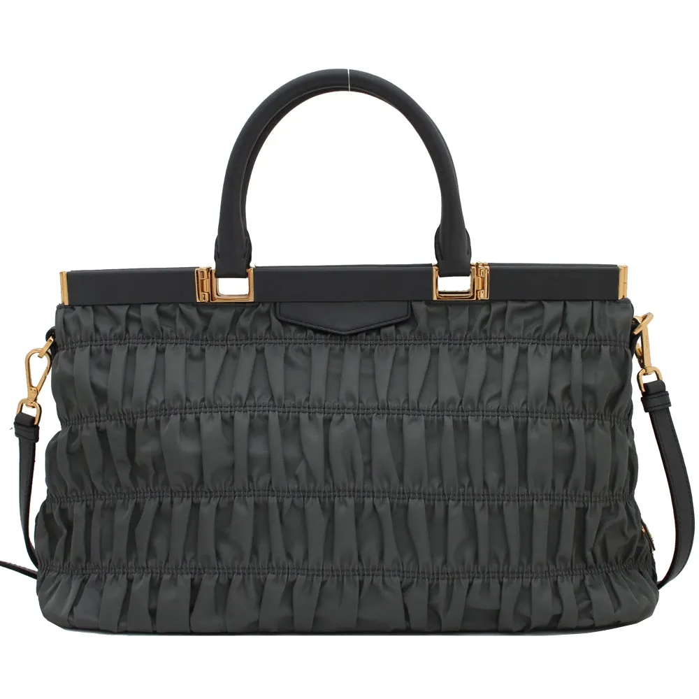 Prada B2803Z Tessuto Nylon Gaufre Convertible Bag- Blue
