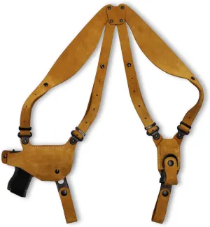 Premium Suede Leather Shoulder Holster with Single Magazine Carrier for H&K VP40 40S&W 4.09” Barrel, Right Hand Draw, Natural Color #1204#