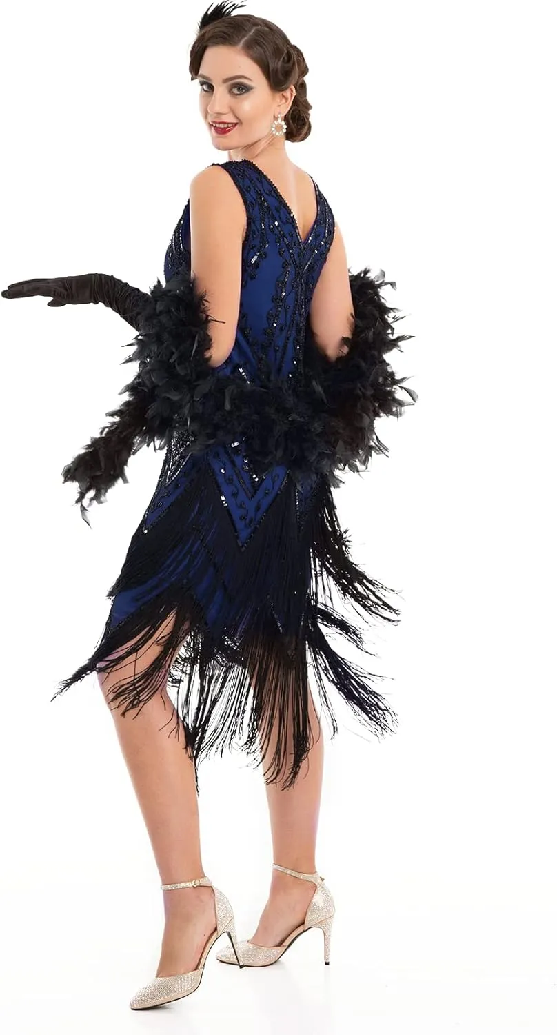 PrettyGuide Women's 1920s Flapper Dress Vintage Swing Fringed Gatsby Roaring 20s Dress