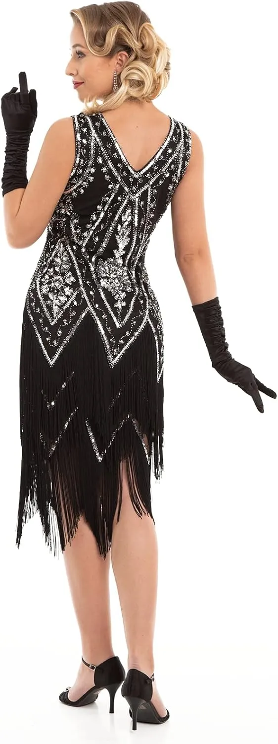 PrettyGuide Women's 1920s Flapper Dress Vintage Swing Fringed Gatsby Roaring 20s Dress