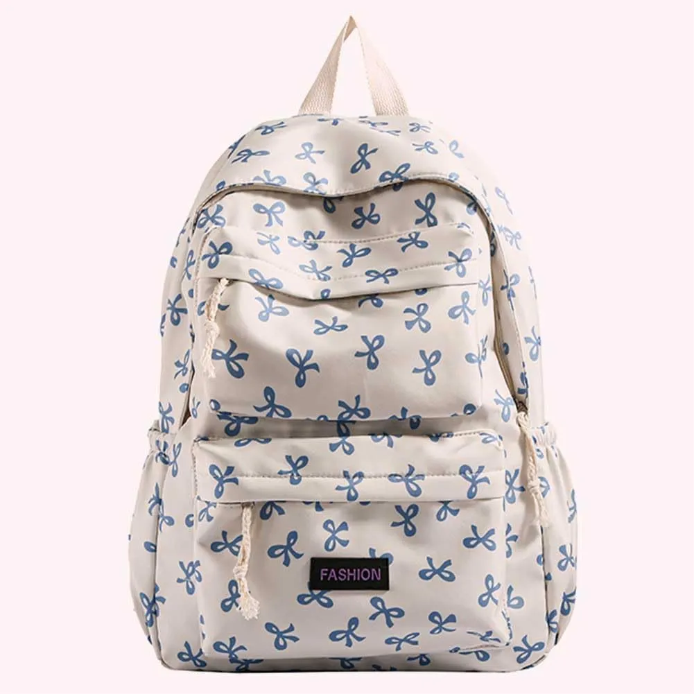 Print Bookbag Preppy Backpack Travel Daypack for (Blue)