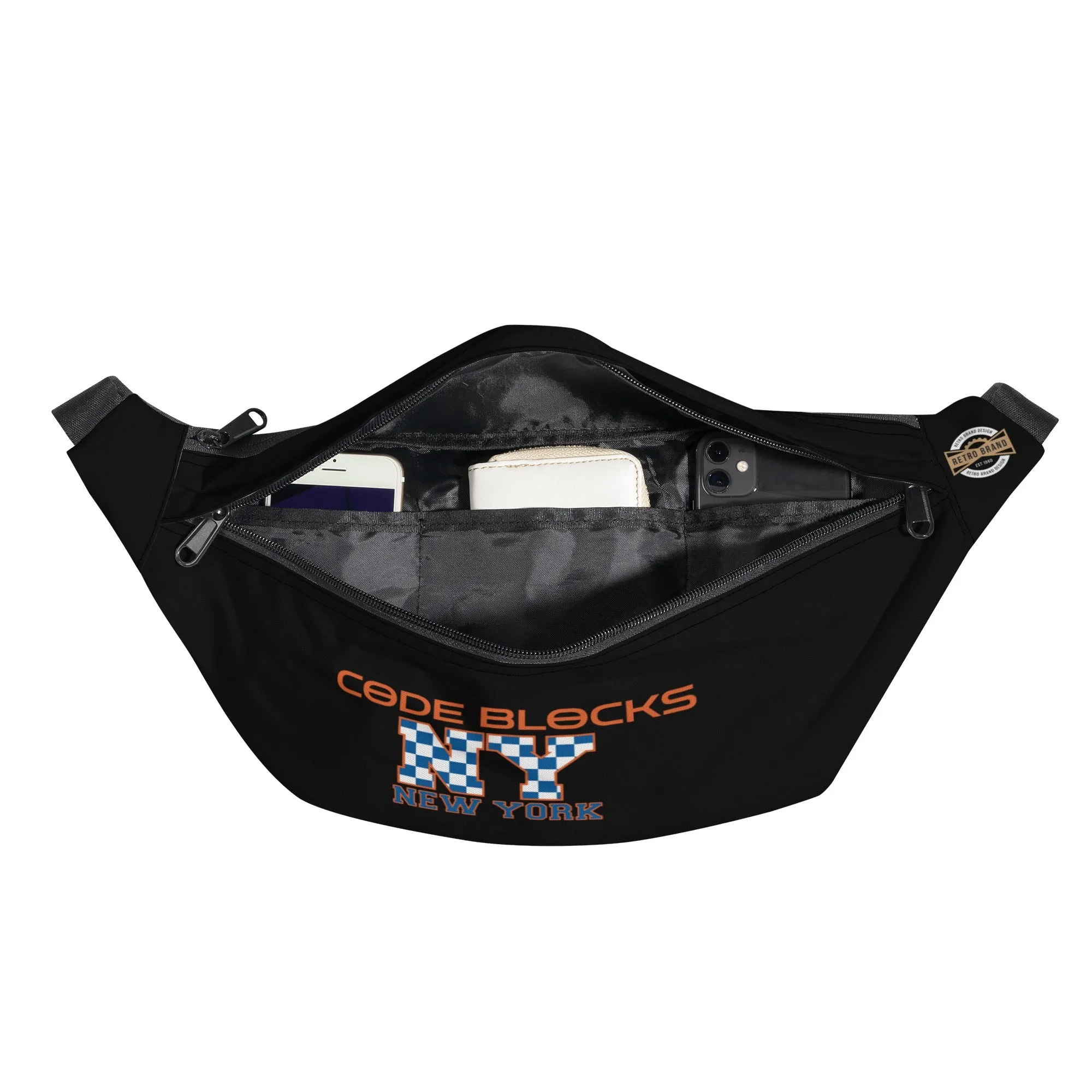Printed   Embroidered Large Fanny Bag