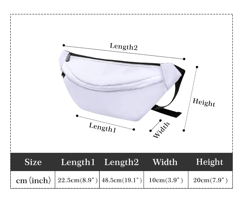 Printed   Embroidered Large Fanny Bag