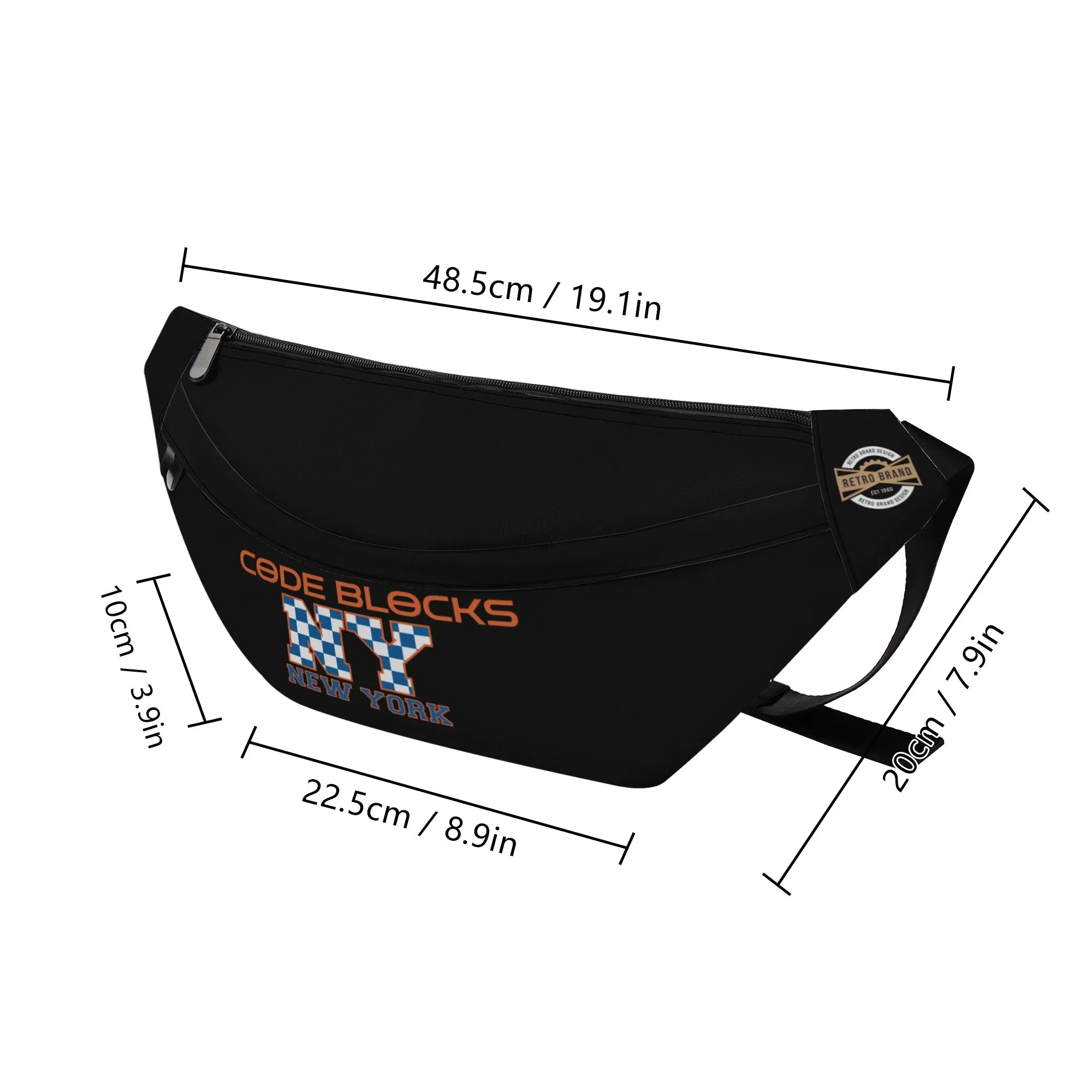 Printed   Embroidered Large Fanny Bag