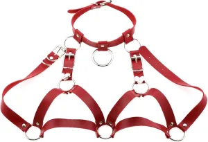Punk Waist Belt Leather Harness Body Bondage Chest Straps Black Rivet Top Chest Straps BDSM Gothic Lingerie