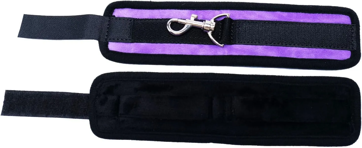Purple Ankle Straps Wrist Cuffs Furry PU Fitness for Enhanced Grip and Support during Workouts