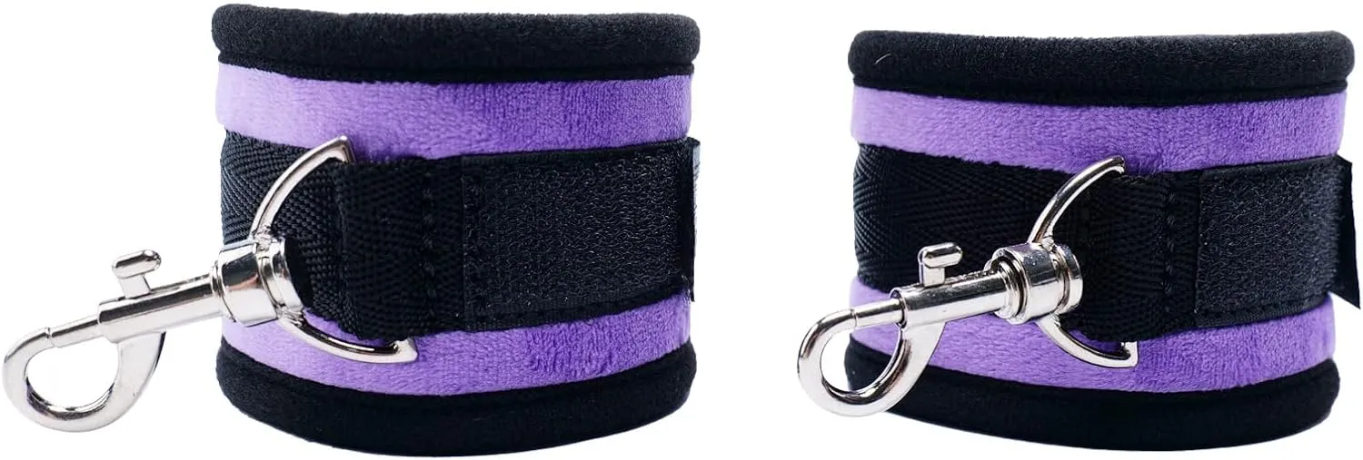 Purple Ankle Straps Wrist Cuffs Furry PU Fitness for Enhanced Grip and Support during Workouts