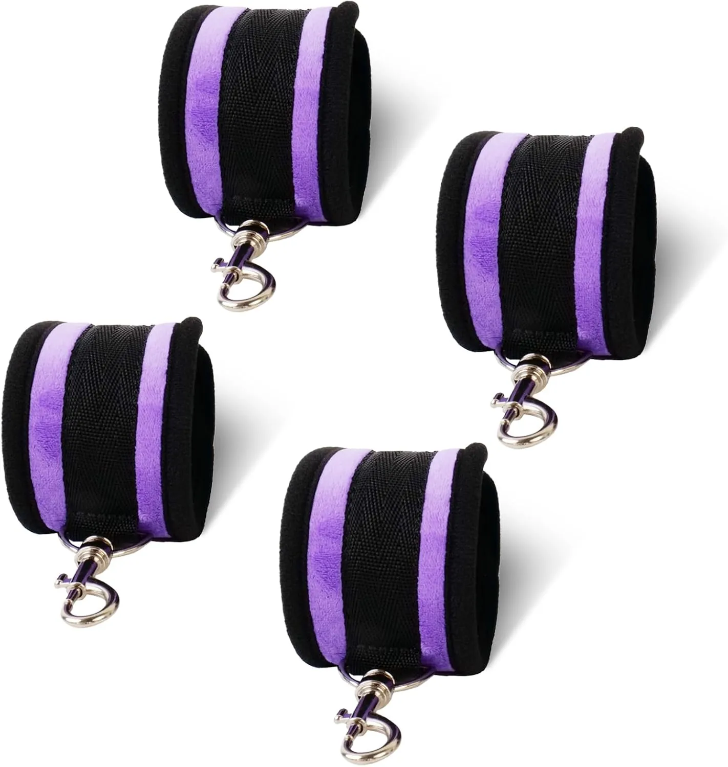 Purple Ankle Straps Wrist Cuffs Furry PU Fitness for Enhanced Grip and Support during Workouts