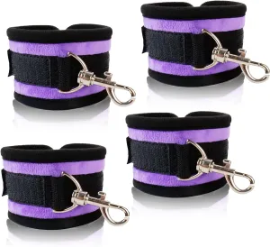 Purple Ankle Straps Wrist Cuffs Furry PU Fitness for Enhanced Grip and Support during Workouts