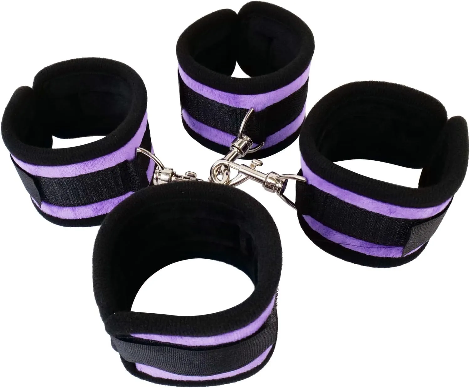 Purple Ankle Straps Wrist Cuffs Furry PU Fitness for Enhanced Grip and Support during Workouts