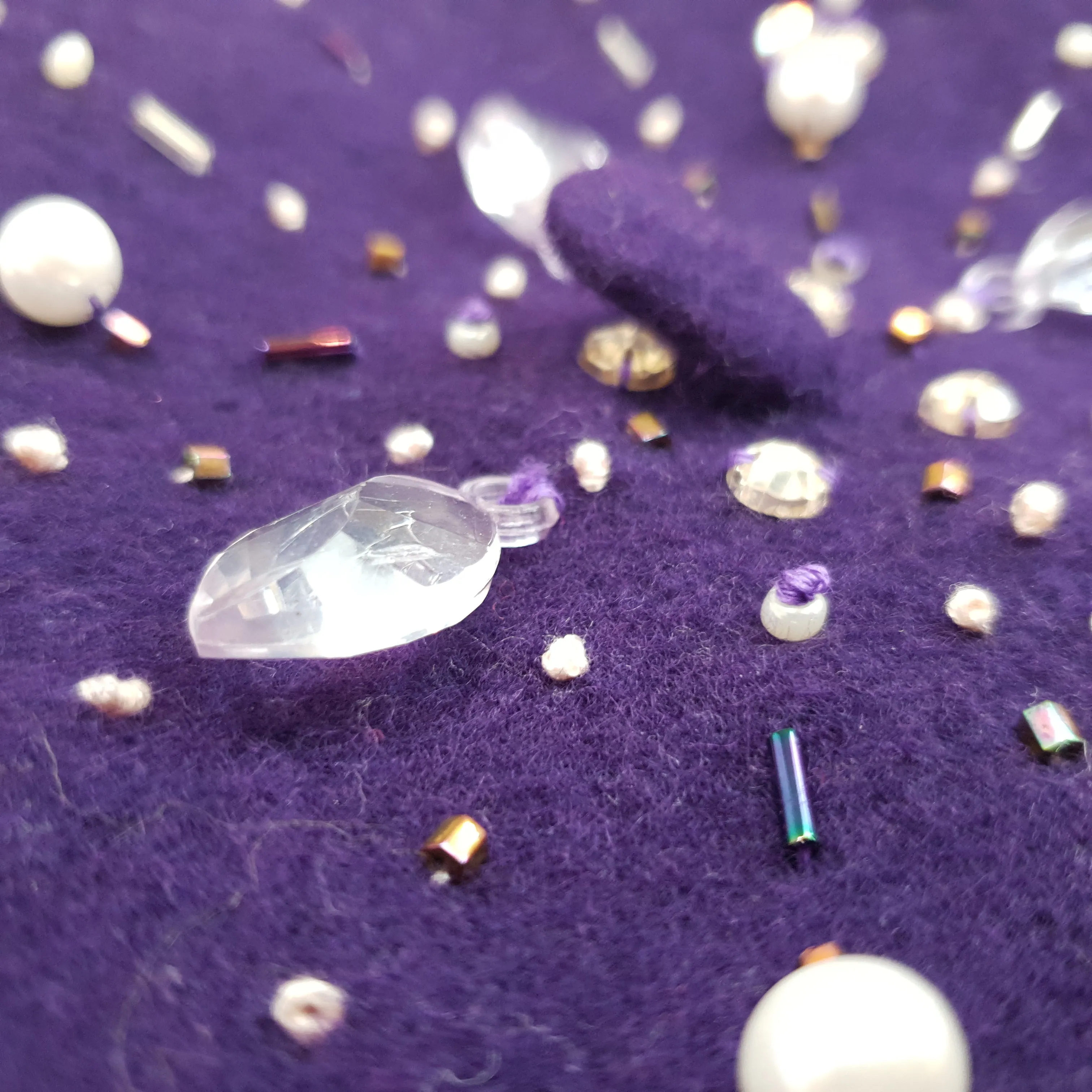 PURPLE EMBELLISHED BERET
