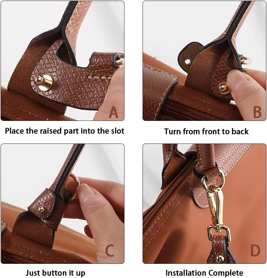 Purse Straps Replacement, Leather Handbag Crossbody Shoulder Strap Kit Adjustable for Small Tote Bag Women