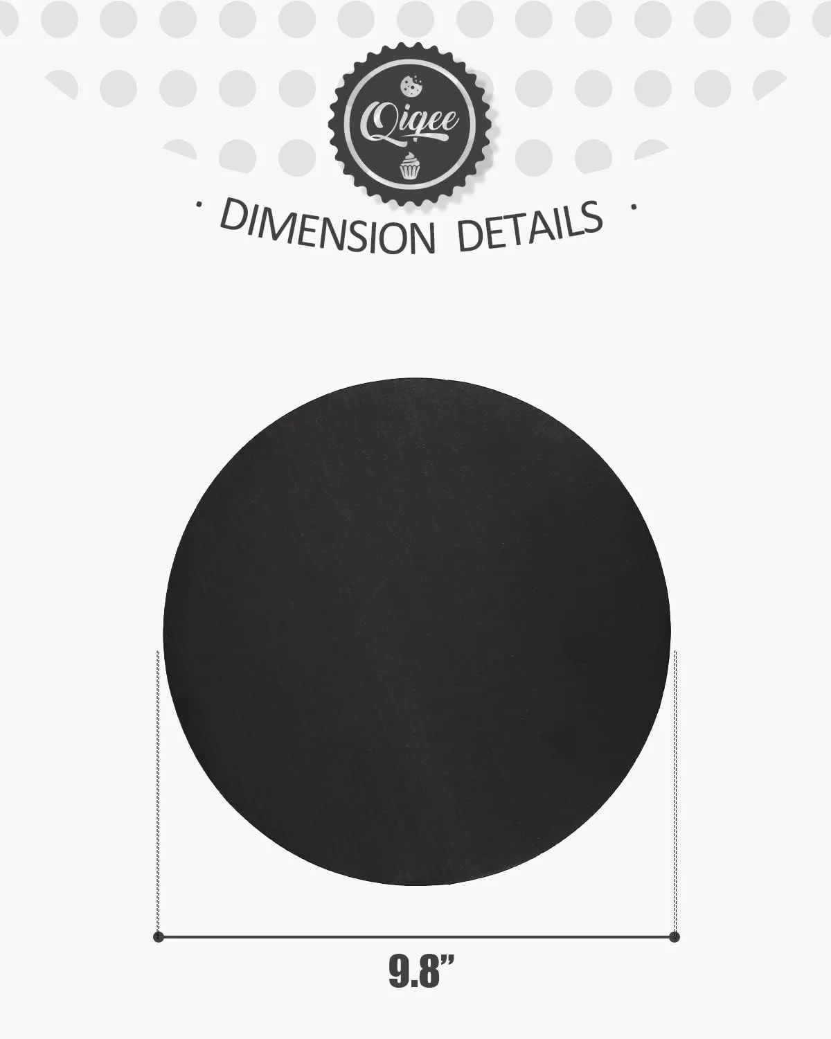 qiqee 10 Inch Black Cake Boards Round 40-Packs Circles Rounds Base Food-Grade Cardboard10 Inch Cake Plate（Thinner But Stronger）