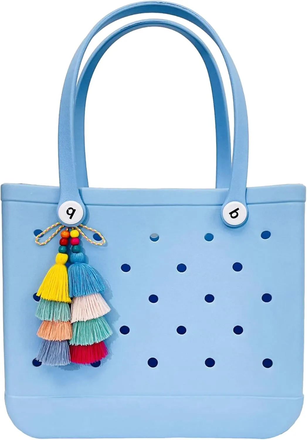 QTMY Pom Pom Tassel Charms for Bogg Bag Accessories Rubber Beach Bag, Boho Purse Charms,18