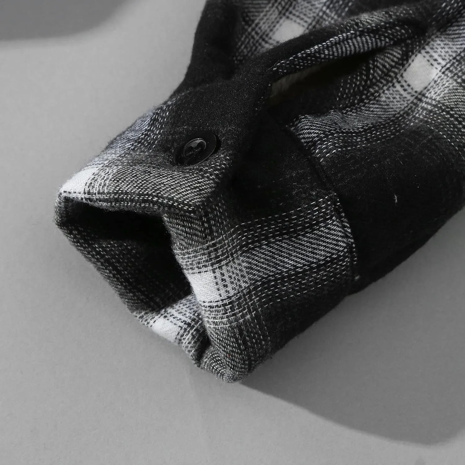 Quilted Lined Flannel Shirt Jacket for Men Hooded Zipper Pocket Long Sleeve Shirt Patchwork Flannel Shirt for Men