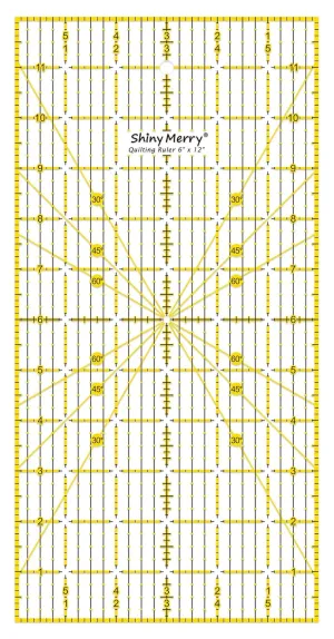 Quilting Ruler, Laser Cut Non Slip Grids Quilting Rulers,6" x 12" for Quilting,Fabric, Patchwork,Sewing & Crafts, Yellow&Black Grid-shiny Merry