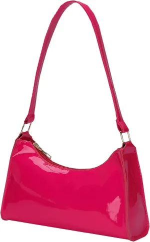 QWINEE Women's Artificial Patent Leather Tote - Square, Satchel, Ladies Shoulder Totes, Crossbody Bags