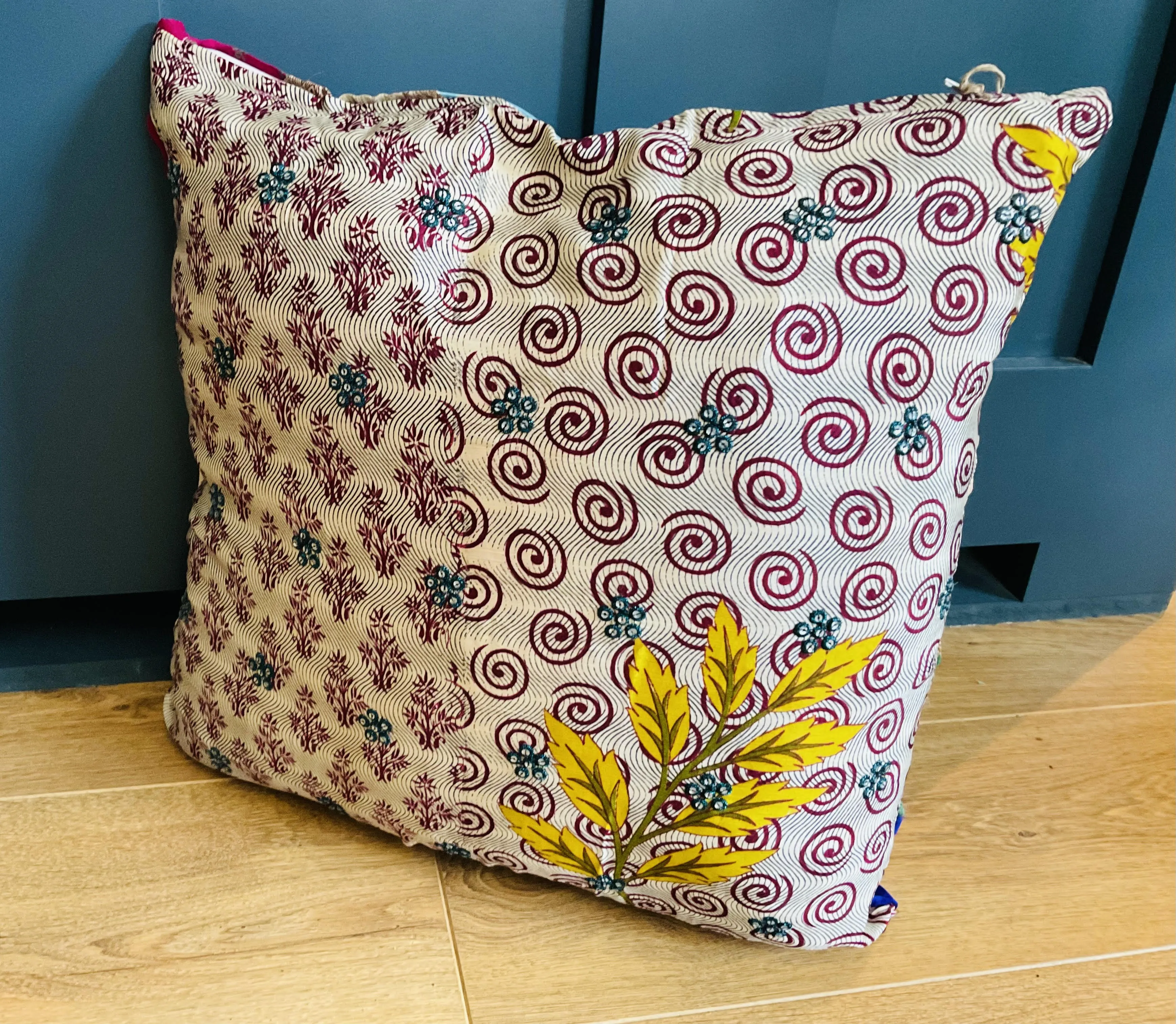 Recycled Patchwork Sari Multi Colour Patchwork Cushion Covers 45 cm x 45 cm