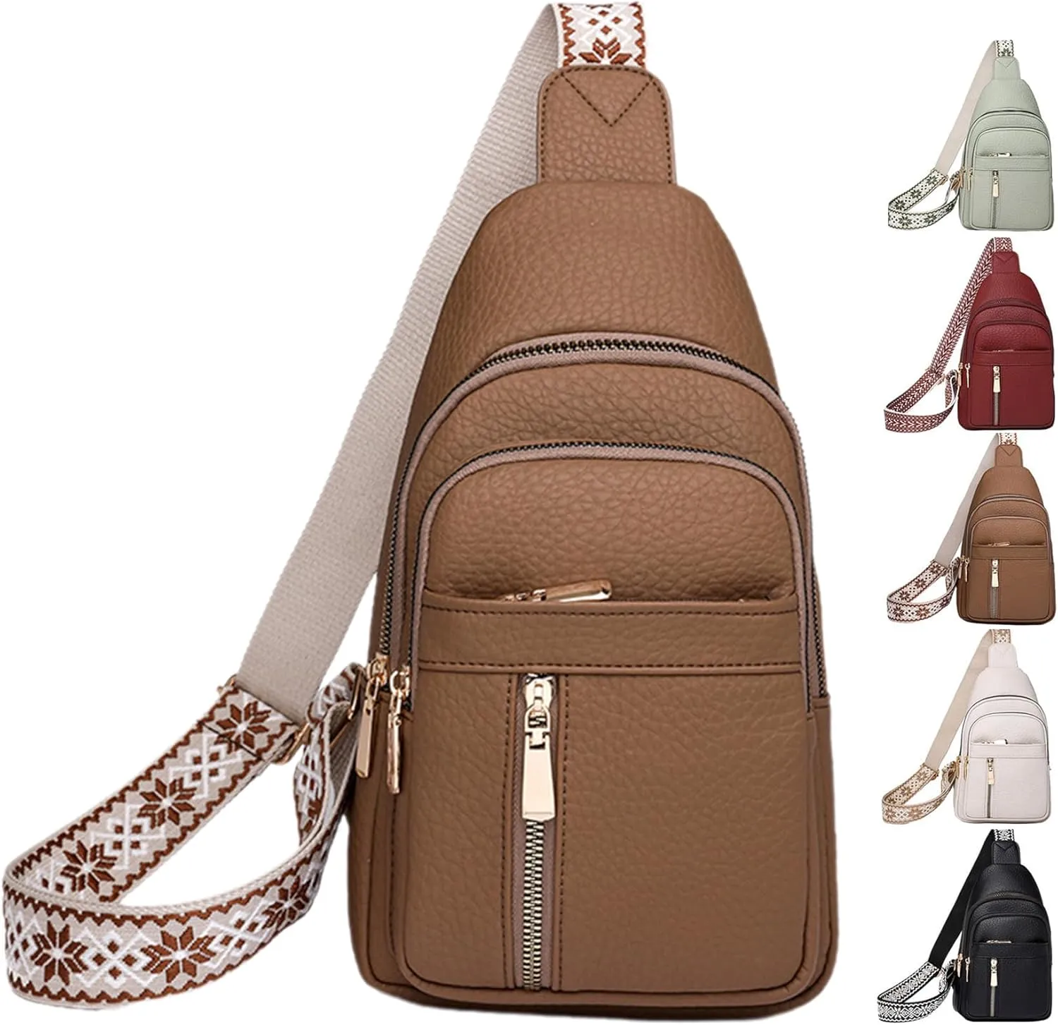 Relevantk Crossbody Bag, Wbougisay Crossbody Bag, Relevantk Large Capacity Anti-Theft Crossbody Leather Bag for Women