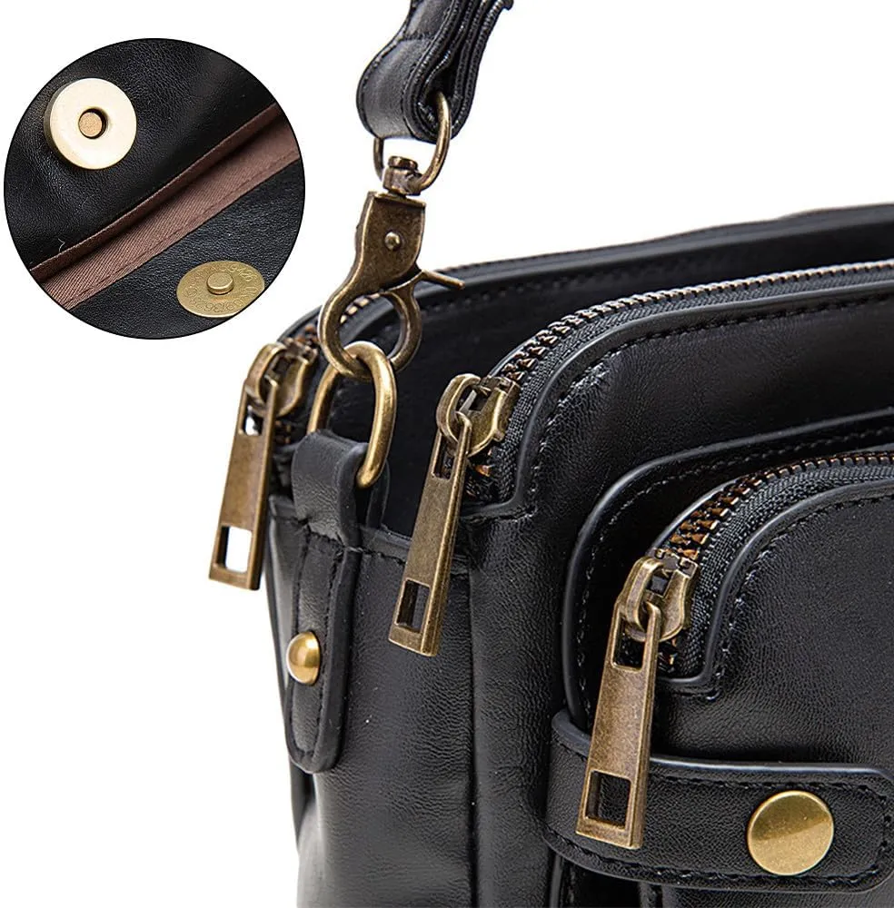 Retro Women Tote Bags Leather Tote Bag Small Shoulder Bag with Removable Straps Satchel Purse Clutch Handbag