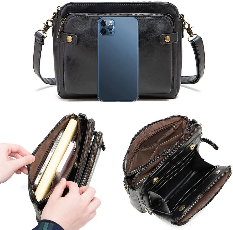 Retro Women Tote Bags Leather Tote Bag Small Shoulder Bag with Removable Straps Satchel Purse Clutch Handbag