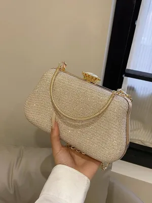 Rhinestone Evening Clutch Purse Sequin Bag,Woman Sparkling Handbag Formal Clutch with Chain for Wedding Party