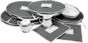 Richards Stemware Storage Chest -Deluxe Quilted Microfiber (Dinnerware)
