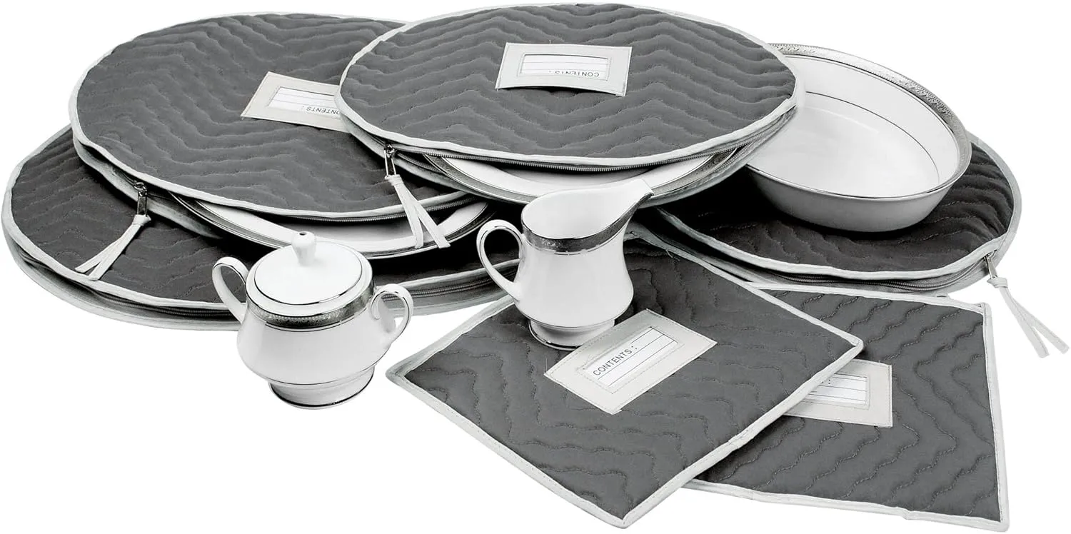 Richards Stemware Storage Chest -Deluxe Quilted Microfiber (Dinnerware)