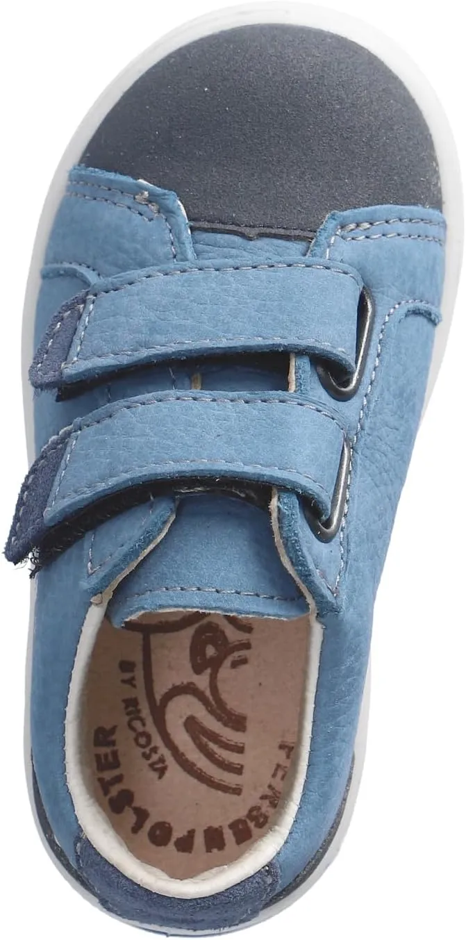 RICOSTA Pepino Nippy Leather Shoes Adriatic Blue Kids Double Straps Padded Ankle