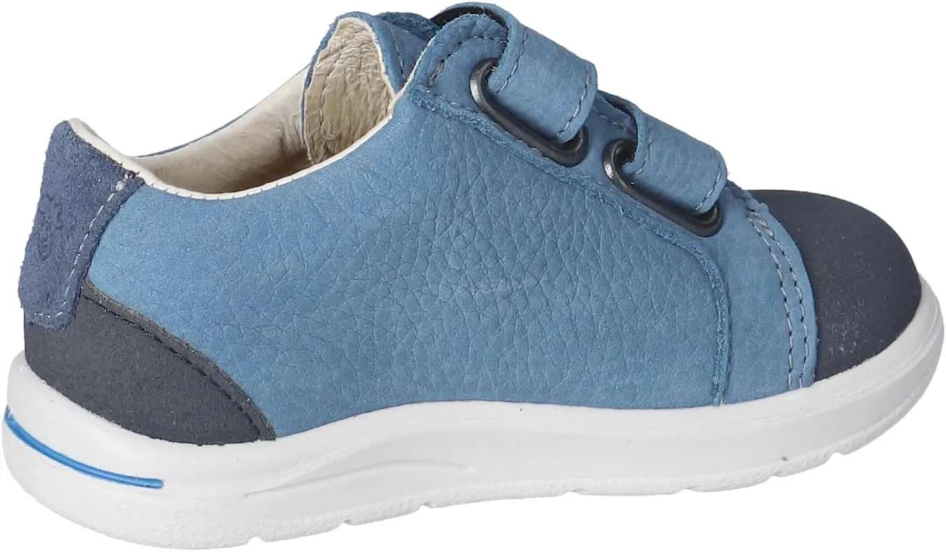 RICOSTA Pepino Nippy Leather Shoes Adriatic Blue Kids Double Straps Padded Ankle