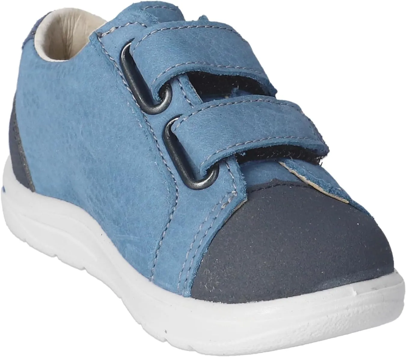 RICOSTA Pepino Nippy Leather Shoes Adriatic Blue Kids Double Straps Padded Ankle
