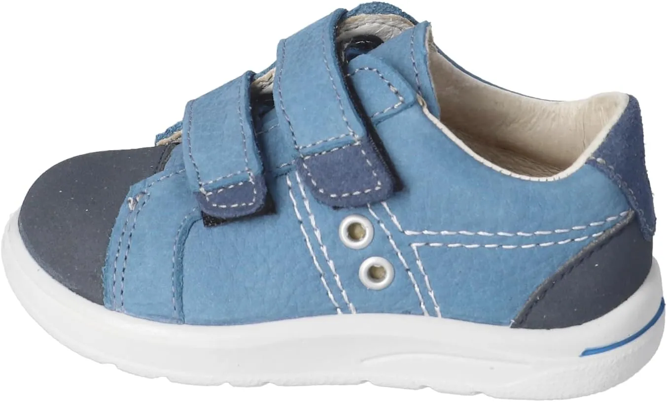 RICOSTA Pepino Nippy Leather Shoes Adriatic Blue Kids Double Straps Padded Ankle