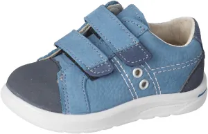 RICOSTA Pepino Nippy Leather Shoes Adriatic Blue Kids Double Straps Padded Ankle