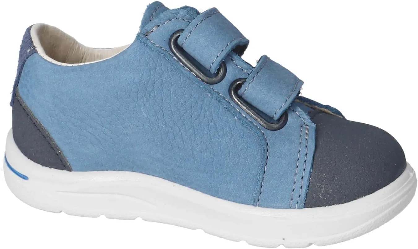 RICOSTA Pepino Nippy Leather Shoes Adriatic Blue Kids Double Straps Padded Ankle