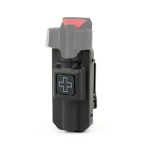 RIGID TQ Tourniquet Case for Generation 7 C-A-T Tourniquet, Belt (Tek-Lok) Attachment, Black with GRAY CROSS. (Tourniquet Not Included)