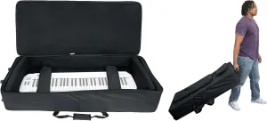 Rockville Rolling Bag 61 Key Keyboard Case w/Wheels Trolley Handle Large Pocket V2