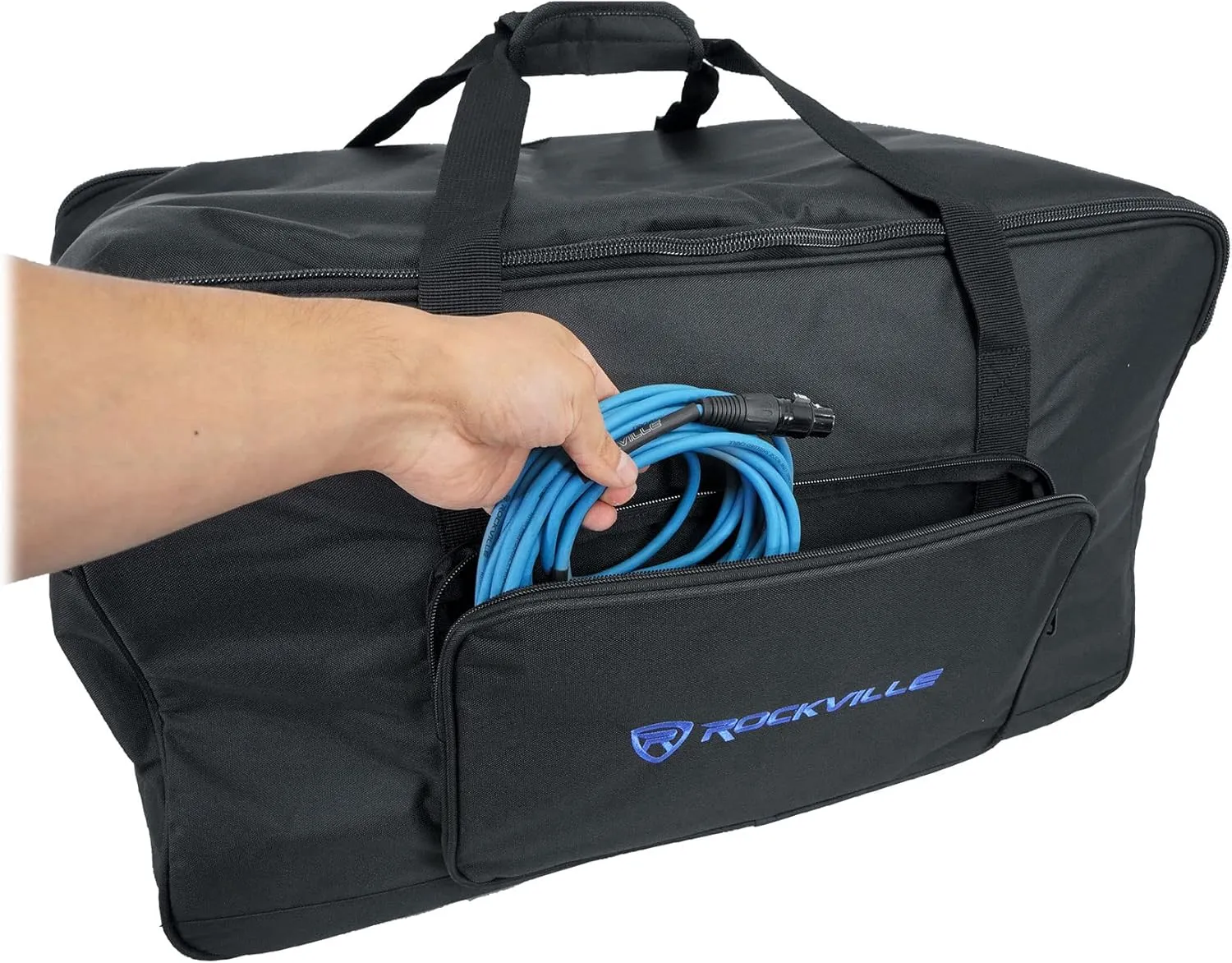 Rockville TB12 v2 Padded Speaker Bag for 12" DJ PA Speakers, Stand Compartment, Thick Foam Protection, Water-Resistant, Perfect for Mobile DJs and Live Events
